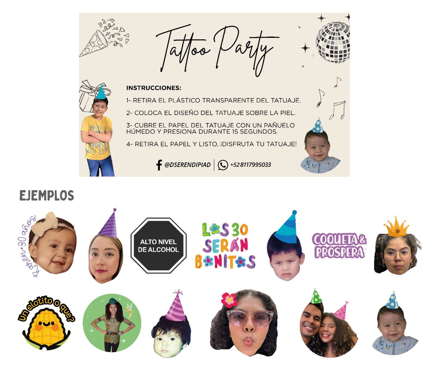 TATUAJES TEMPORALES PERSONALIZADOS
